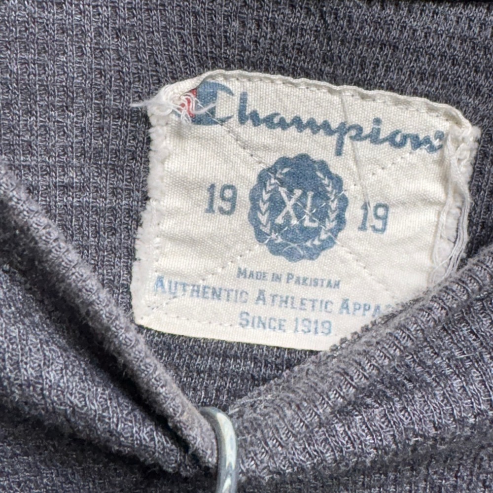 Champion Purdue Boilermakers Thermal Shirt Mens XL Gray Waffle Knit Long Sleeve - Picture 2 of 3